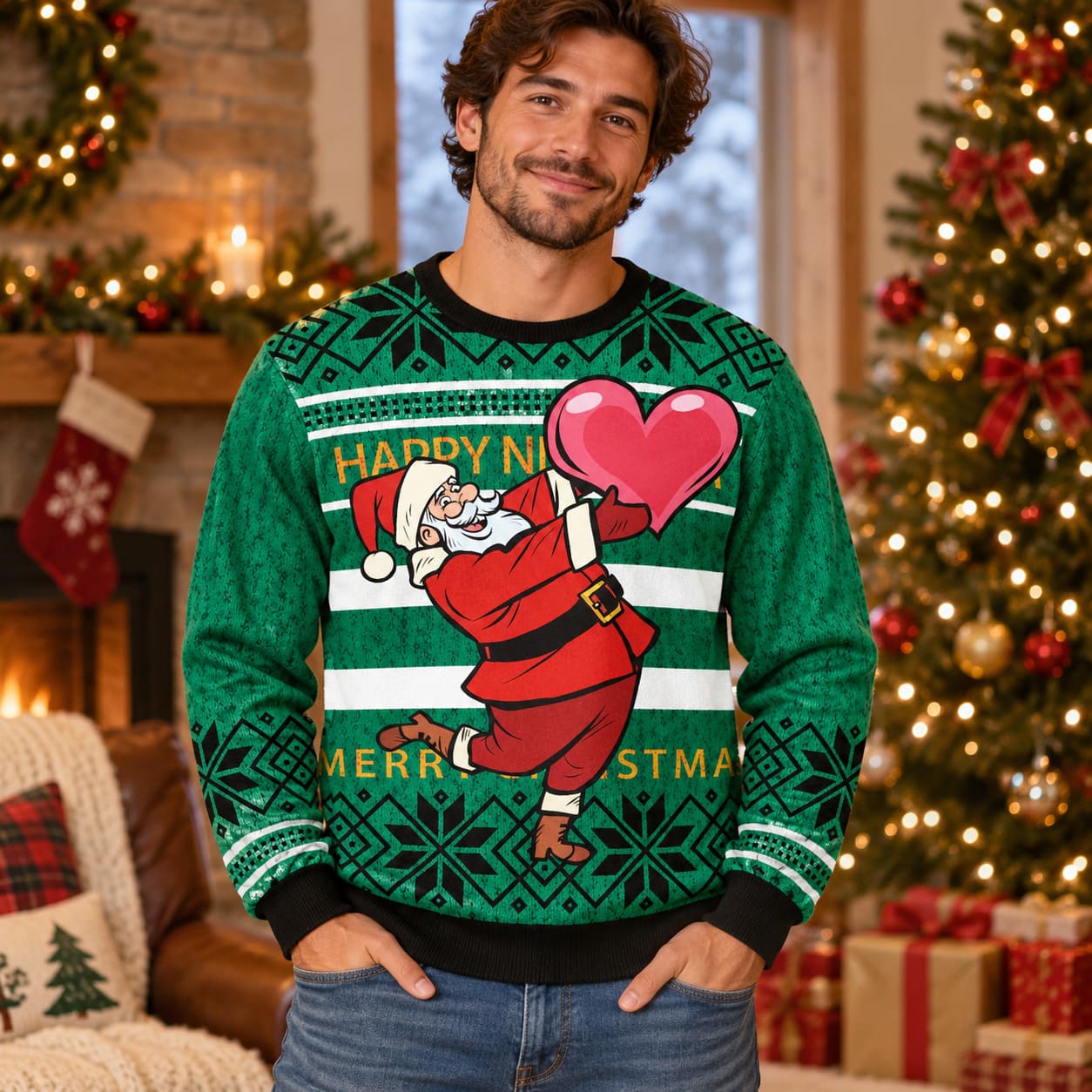 Pull Père Noel Amoureux
