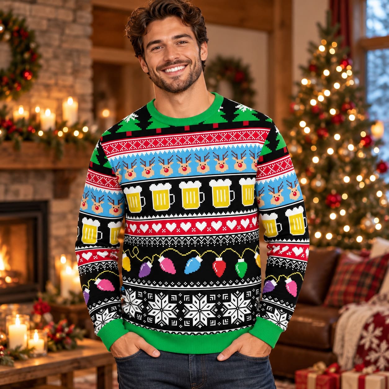 Pull de Noel Bière