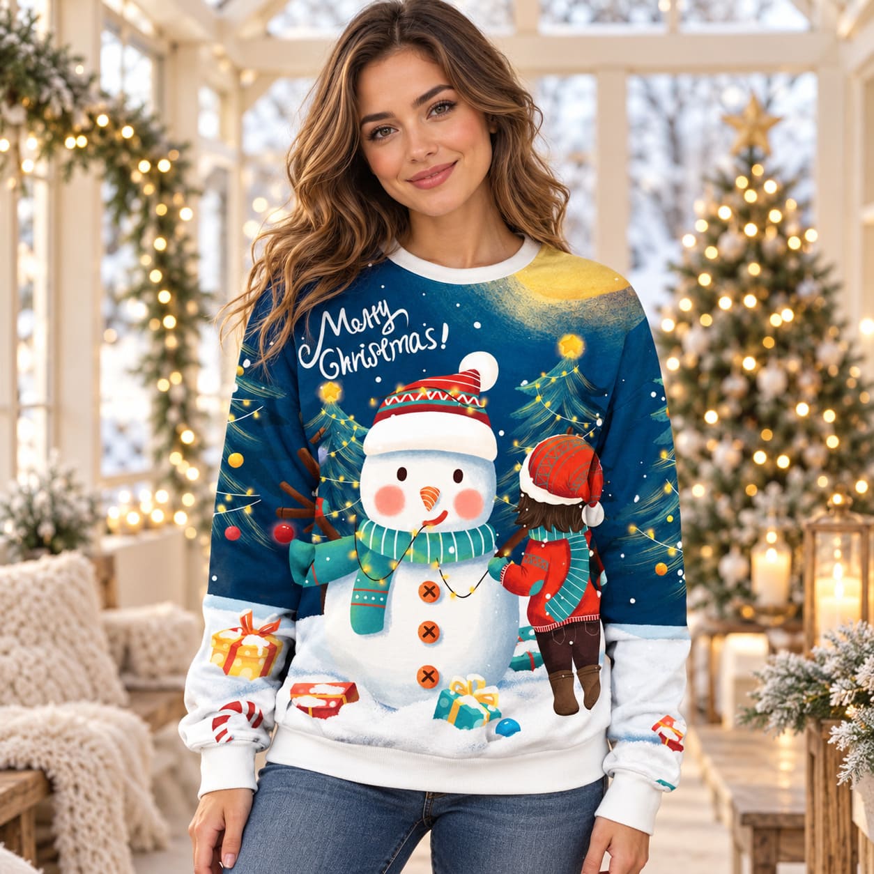 Pull de Noel Bonhomme de Neige