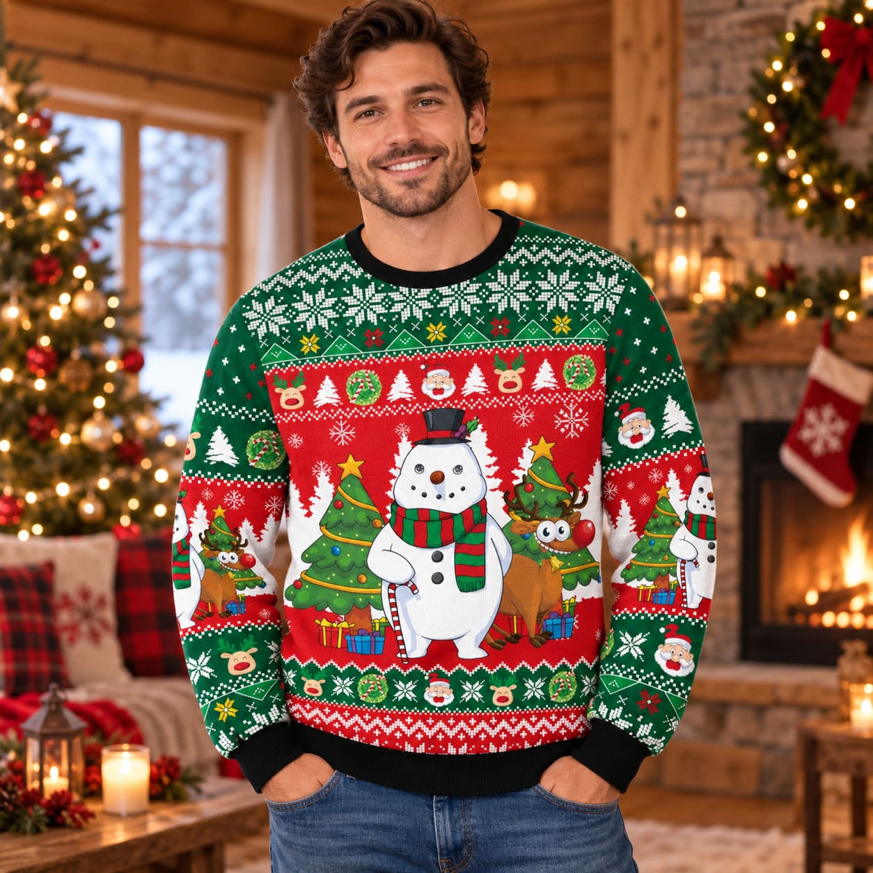 Pull de Noel Bonhomme de Neige & Cie