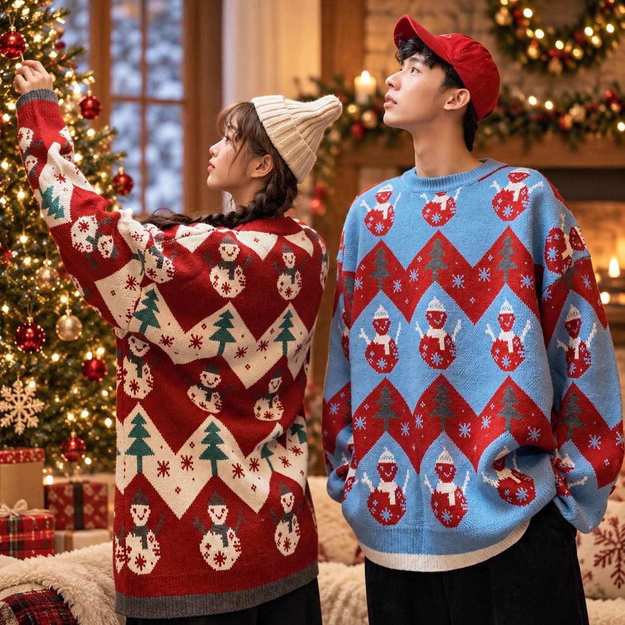 Pull de Noel Couple Assorti