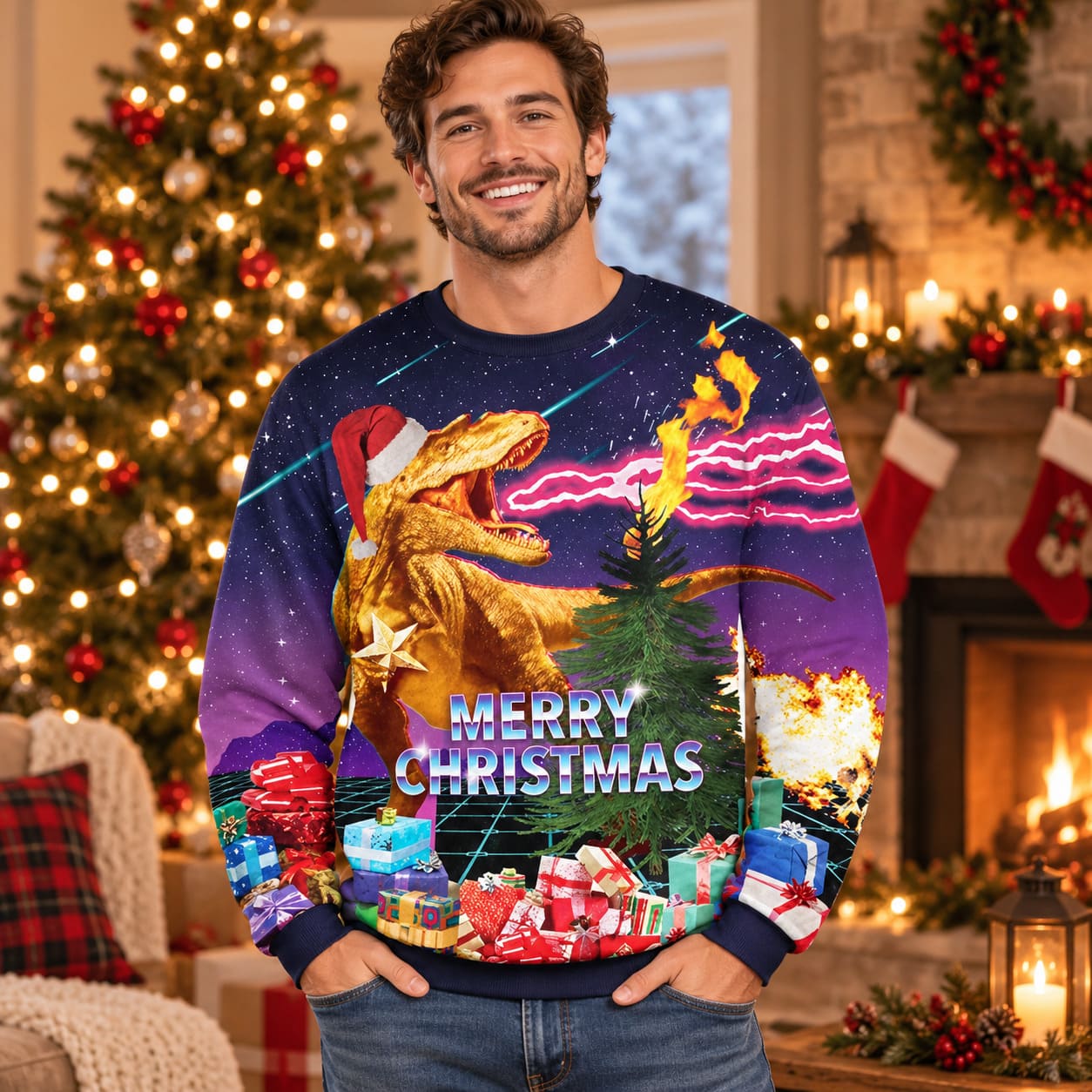 Pull de Noel Dino