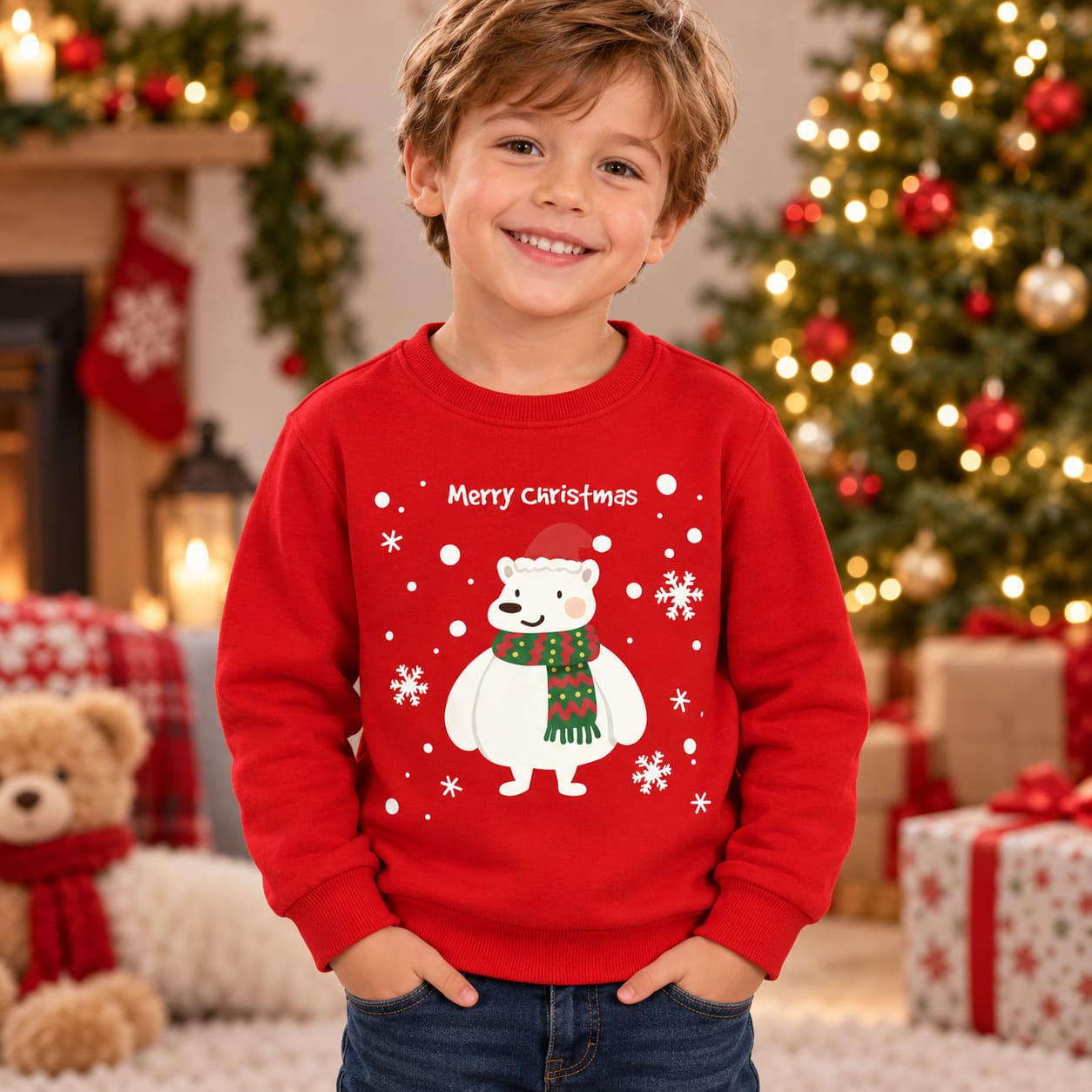 Pull de Noel Enfant Ours