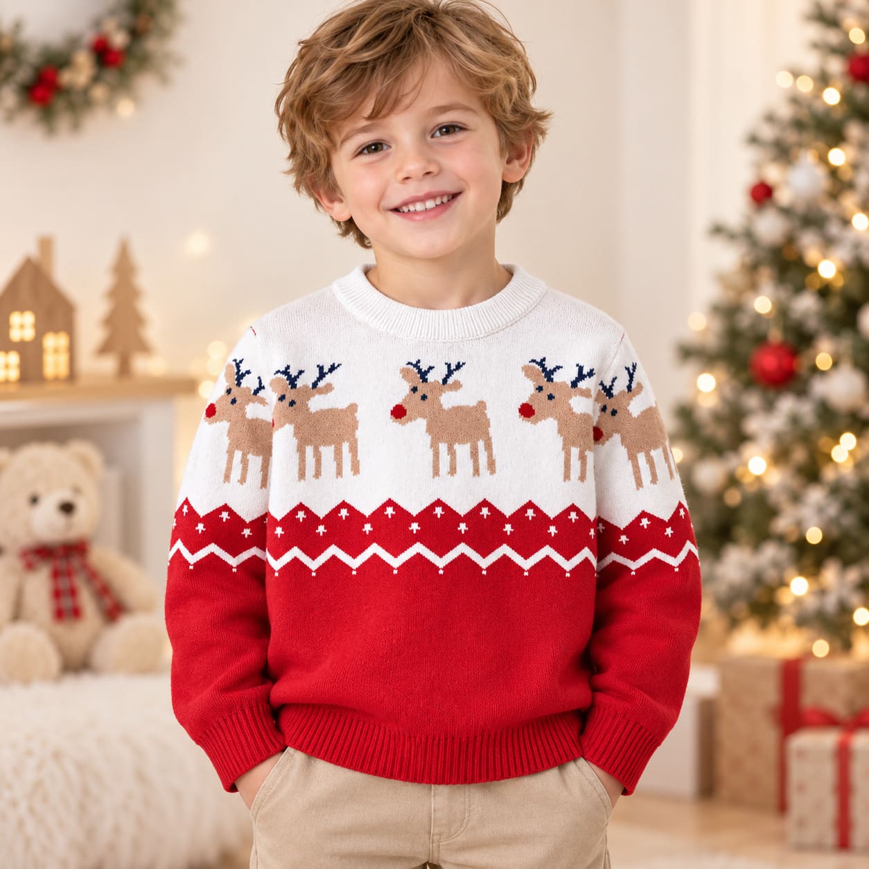 Pull de Noel Enfant Renne