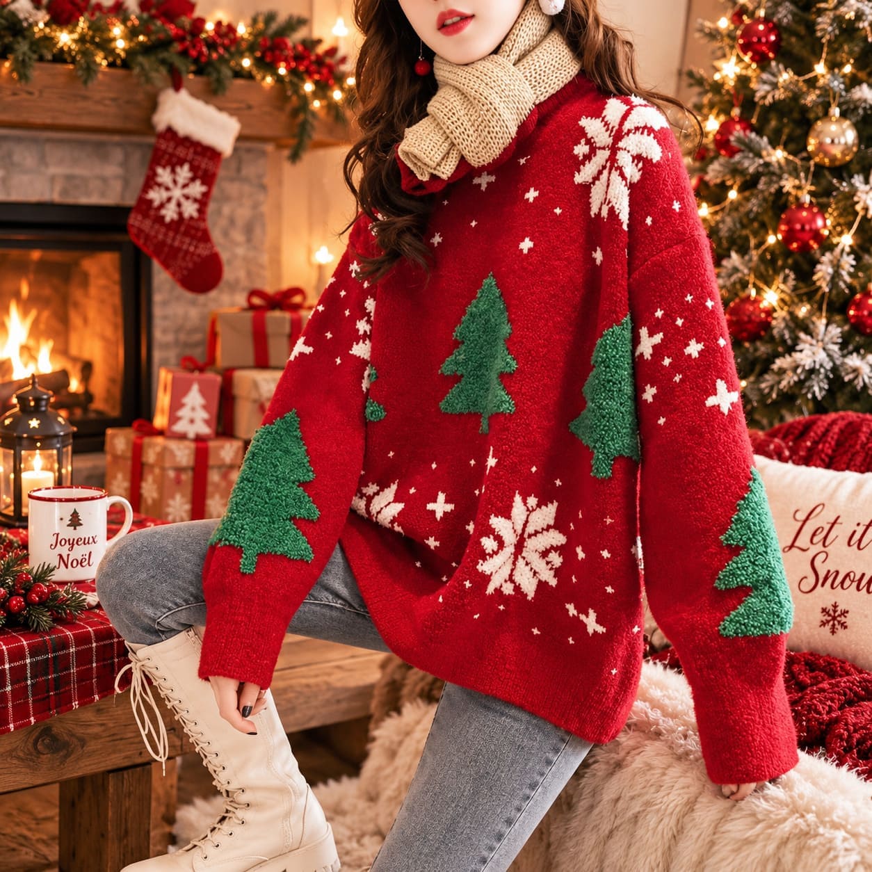 Pull de Noel Epais Tricoté