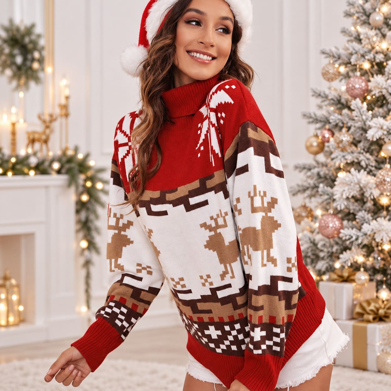Pull de Noel Femme Renne
