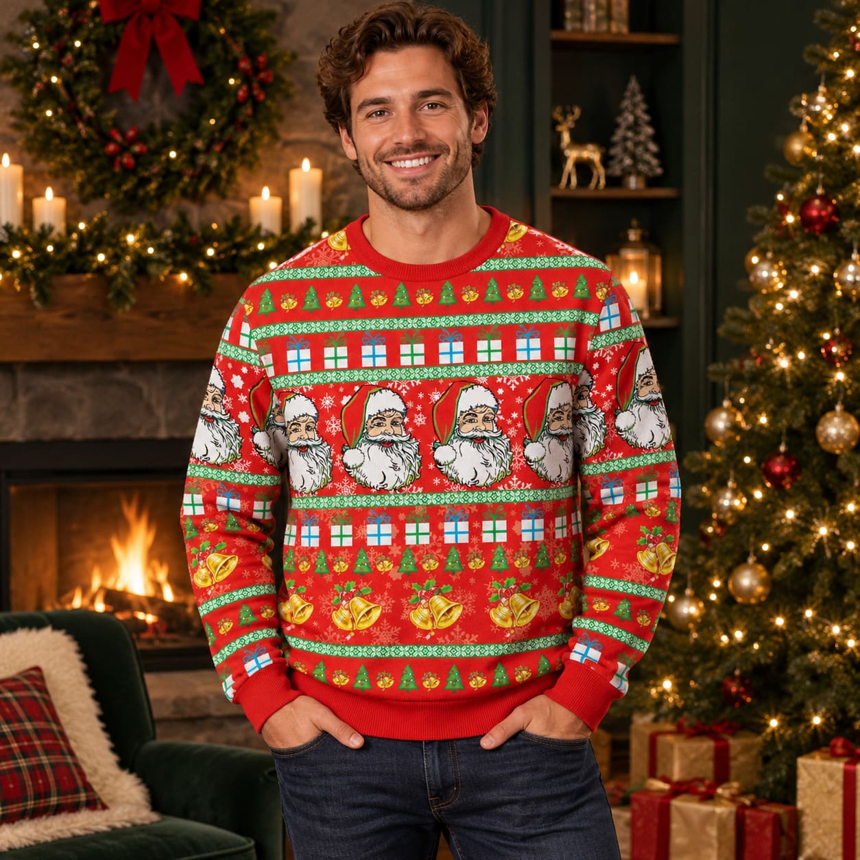 Pull de Noel Kitsch Rouge