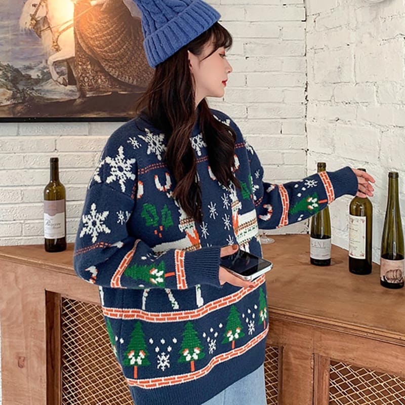 Pull De Noël Femme – Design Festif Et Humoristique – Manches Longues, Col Rond – Tissu Doux En Polyester – Idéal Pour Les Fêtes, Maison, Sorties Hivernales