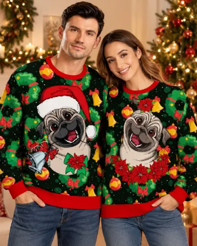Pull de Noel Double Chien